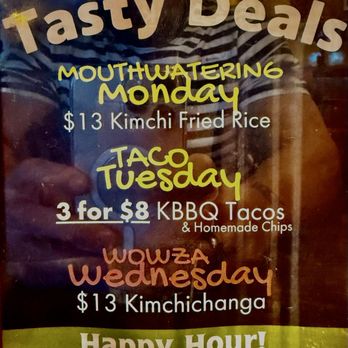 Kimchichanga - Happy Hour Menu - Korean Near Me - Riverside, California