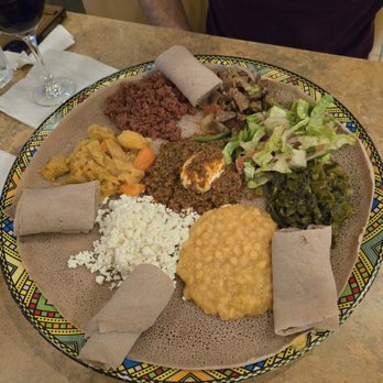 Beteseb Restaurant - Beef and veggie combo platter - Ethiopian Near Me - Silver Spring, Maryland