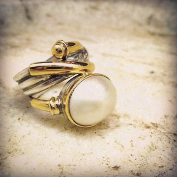 Gypsy Jewel - Pearl, 18k and Sterling Silver Ring - Jewelry Near Me - Boulder, Colorado