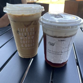 Lucky Lab Coffee - 24 oz latte and 16oz cold brew season flavor - Coffee & Tea Near Me - Dripping Springs, Texas Lucky Lab Coffee - 24 oz latte and 16oz cold brew season flavor - Coffee & Tea Near Me - Dripping Springs, Texas