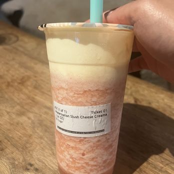 Meetea Cafe- Capitol Hill - Watermelon Slush Cheese Creama - Bubble Tea Near Me - Seattle, Washington