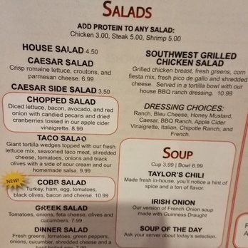 Taylor's Pub at Greenbriar - Menu - Pubs Near Me - Indianapolis, Indiana