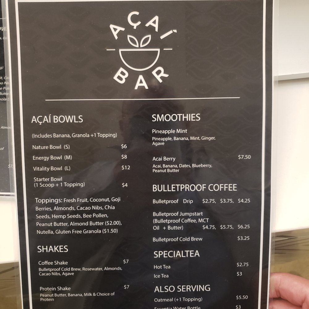 Acai bar  - Menu - Acai Bowls Near Me - Pasadena, California