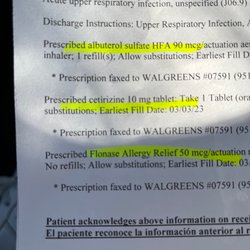 Norco Urgent Care Center - The allergy medication prescribed