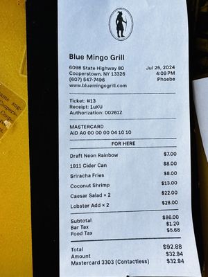 Menu photo 3 Blue Mingo Grill Cooperstown, NY