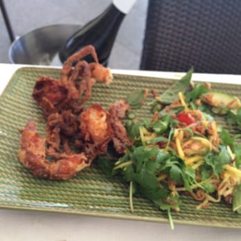Sails Restaurant Noosa - local Soft shell mud crab infused with coriander oil and fried. Harvested when the mud crab is in moult. - Seafood Near Me - Noosa Heads, QLD