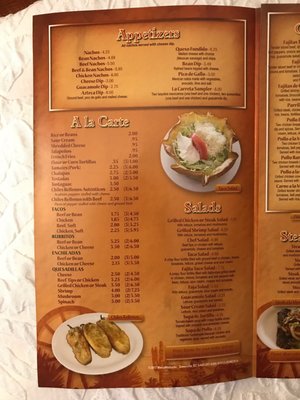 Menu photo 5 La Carreta Mexican Restaurant Summersville, WV