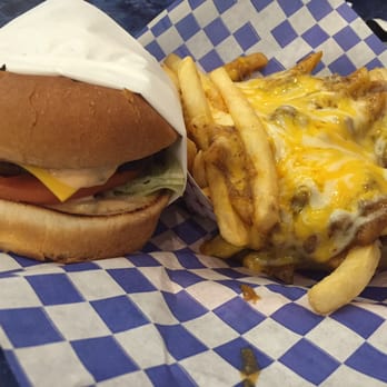 Legends Classic Diner - Cheeseburger jr combo with chili cheese fries - American Near Me - Glendora, California