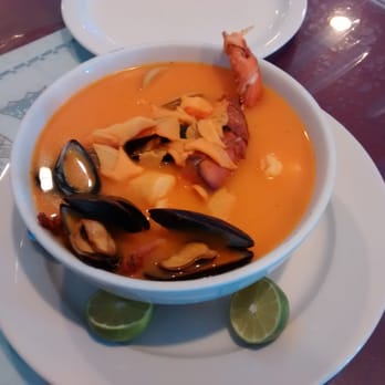 Flores Restaurant - Sopa de Mariscos (Seafood Soup) - Salvadoran Near Me - Brentwood, New York