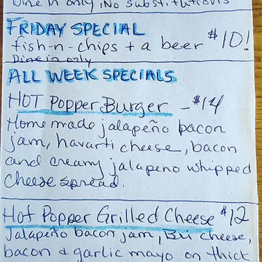 The Tiny Piney - Specials menu. - Dive Bars Near Me - Batavia, New York
