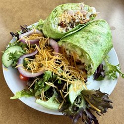Novrozsky's Hamburgers - Sulphur - Fried Chicken Wrap with a Side Salad