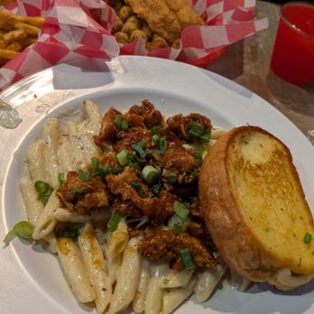 The Catch: S Post Oak - Bourbon Chicken Pasta - Seafood Near Me - Houston, Texas The Catch: S Post Oak - Bourbon Chicken Pasta - Seafood Near Me - Houston, Texas