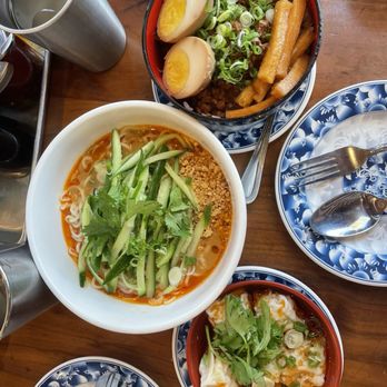 Joy - Dan dan noodles, minced pork on rice, shrimp wontons - Taiwanese Near Me - Los Angeles, California