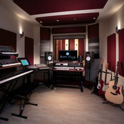Master House Studios - STUDIO B - Awesome booth to record and produce. Find outstanding production equipment and live instruments. Great as well for rehearsals.