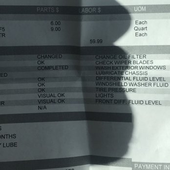 Jiffy Lube - Service they said they performed with my car - Auto Repair Near Me - San Bruno, California