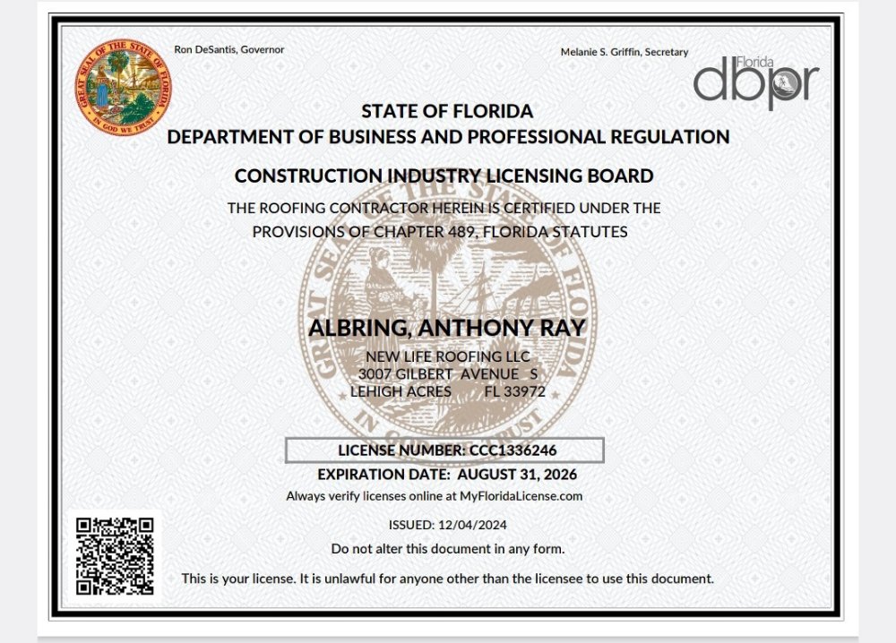 Slide of New Life Roofing