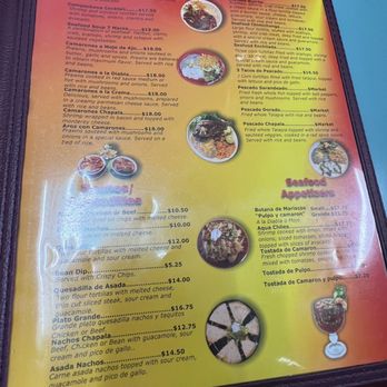 Lago De Chapala - a menu for a mexican restaurant - Mexican Near Me - Newberg, Oregon