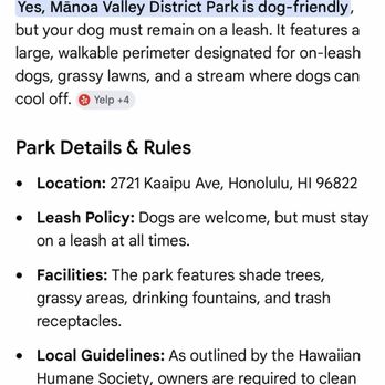 Manoa Valley District Park - Manoa district park. Dogs are welcome, but must be on leash. - Parks Near Me - Honolulu, Hawaii Manoa Valley District Park - Manoa district park. Dogs are welcome, but must be on leash. - Parks Near Me - Honolulu, Hawaii