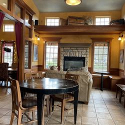Mellelo Coffee Roasters - Beautiful Stone fireplace and comfortable seating!