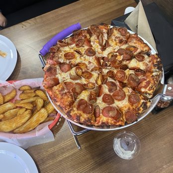 Mountain Mike's Pizza - Mountain fries (potato wedges) and pepperoni pizza - Chicken Wings Near Me - Moorpark, California Mountain Mike's Pizza - Mountain fries (potato wedges) and pepperoni pizza - Chicken Wings Near Me - Moorpark, California