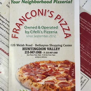 Franconi's Pizzeria - New menu!! - Pizza Near Me - Huntingdon Valley, Pennsylvania