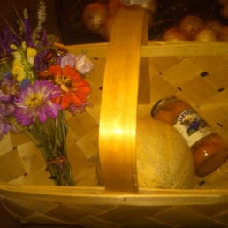 Fresh flowers, sweet cantaloupe and the most delicious jar of peaches Fresh flowers, sweet cantaloupe and the most delicious jar of peaches