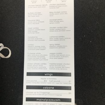 Main Street Pizza - 2nd side of menu - Pizza Near Me - Santaquin, Utah