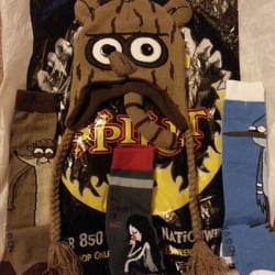 Spirit Halloween - Mordecai & Rigby socks for me & Marceline socks & Rigby hat for my daughter :-)