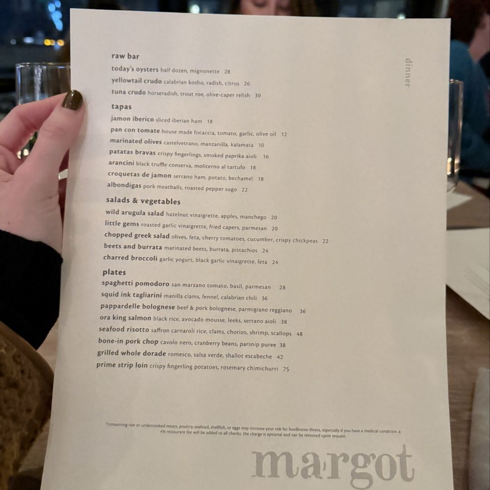 Margot - Food menu - Spanish Near Me - Culver City, California Margot - Food menu - Spanish Near Me - Culver City, California
