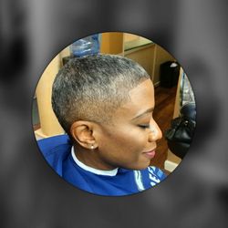 Reem the Barber - Woman's short natural hair style hair cut.