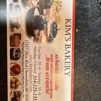 Kim's Bakery - Business card - Bakeries Near Me - Chesterfield, Missouri Kim's Bakery - Business card - Bakeries Near Me - Chesterfield, Missouri