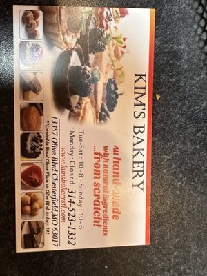 Menu photo 1 Kim's Bakery Chesterfield, MO Menu photo 1 Kim's Bakery Chesterfield, MO