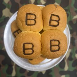 Bully Boss Burgers - The branded B burger rolls