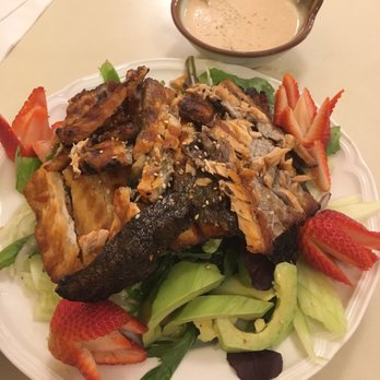 Goleta Sushi House - Salmon, strawberry and avocado salad specialty made by the owner herself! - Sushi Bars Near Me - Goleta, California