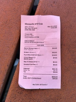 Menu photo 2 Mesquite & Oak San Jose, CA