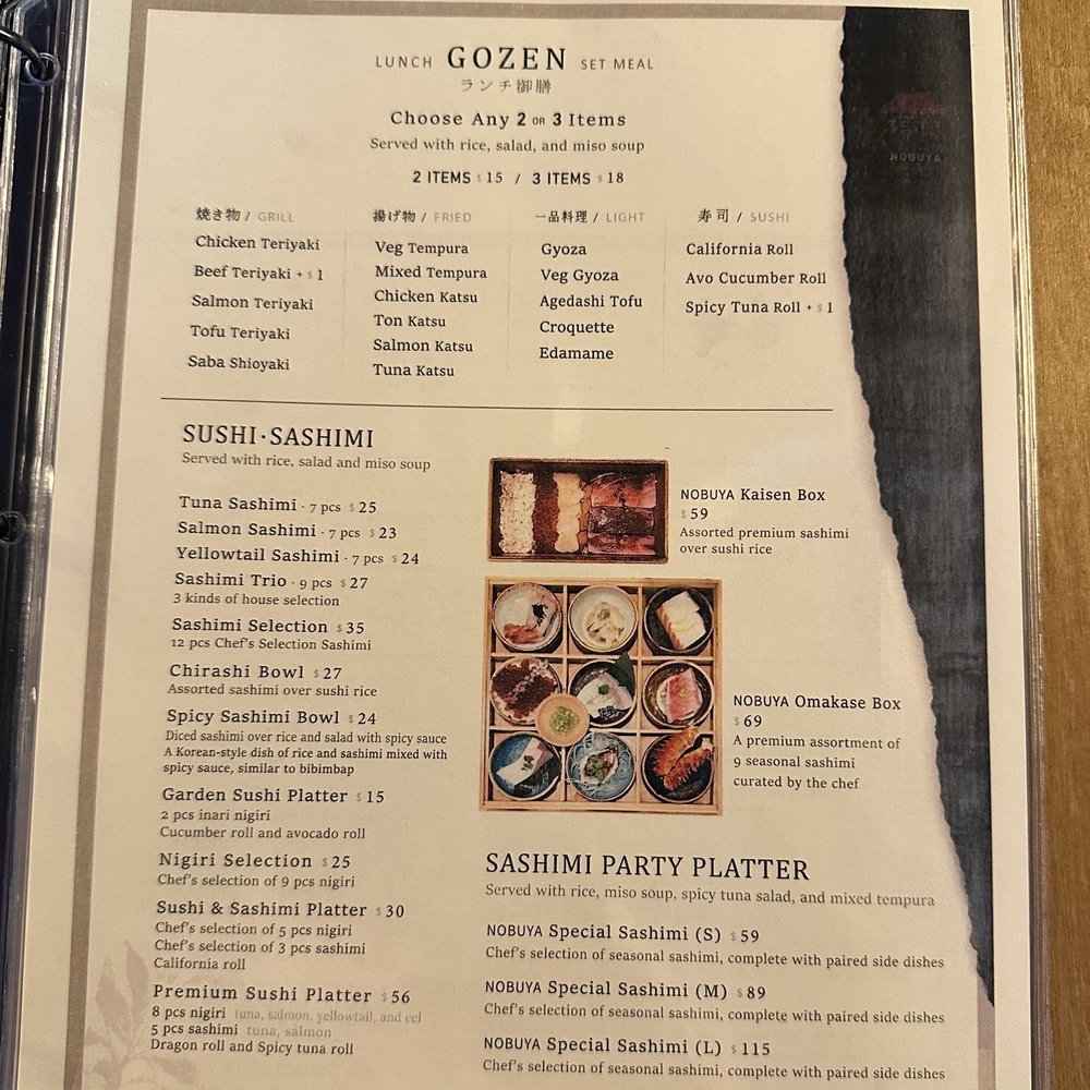 Nobuya - Menu - Sushi Bars Near Me - Pleasant Hill, California Nobuya - Menu - Sushi Bars Near Me - Pleasant Hill, California