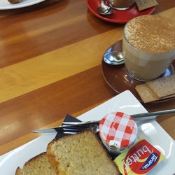 The Lake Counter - Chai latte and banana bread!