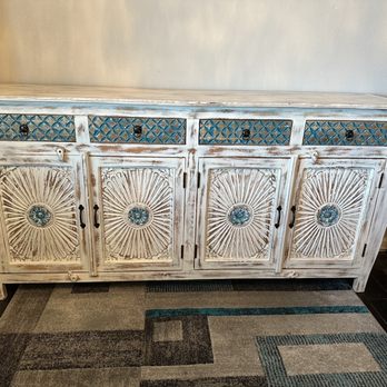 Rustic Home - The hand painted the teal details to match my rug. It turned out beautifully! Thank you Ash at Rustic Home! - Furniture Stores Near Me - San Marcos, California