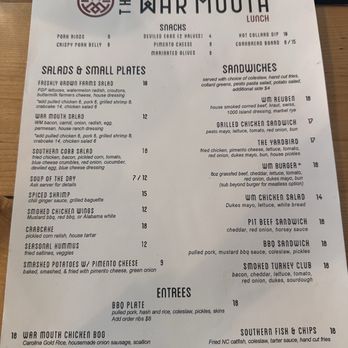 The War Mouth - Menu - Southern Near Me - Columbia, South Carolina The War Mouth - Menu - Southern Near Me - Columbia, South Carolina
