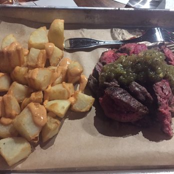Brewer's Tap & Table - Flank Steak with potatas bravas - New American Near Me - Waltham, Massachusetts