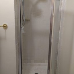Before photo of Master bath shower that could not be cleaned no matter how much I scrubbed.