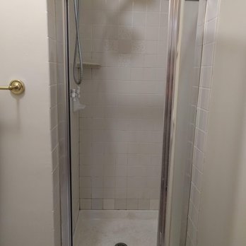Caleb's New Grout - Before photo of Master bath shower that could not be cleaned no matter how much I scrubbed. - Grout Services Near Me