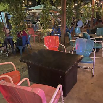Burleson Yard Beer Garden - Outdoor seating when you first walk outside. - New American Near Me - San Antonio, Texas