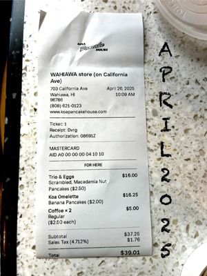 Menu photo 3 Koa Pancake House Wahiawa, HI Menu photo 3 Koa Pancake House Wahiawa, HI