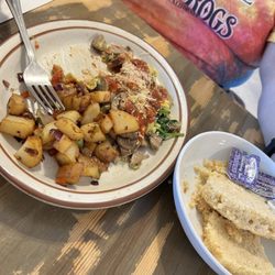 Angie’s Place - Angie's Scramble w/ country potatoes & a biscuit