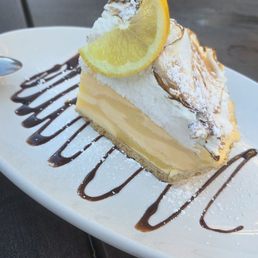 Lemon meringue vanilla ice cream dessert. Lemon meringue vanilla ice cream dessert.