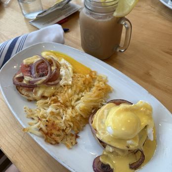 Yolk - Marina City - Smoked Salmon Benny, served with one ruptured poached egg - Breakfast & Brunch Near Me - Chicago, Illinois Yolk - Marina City - Smoked Salmon Benny, served with one ruptured poached egg - Breakfast & Brunch Near Me - Chicago, Illinois