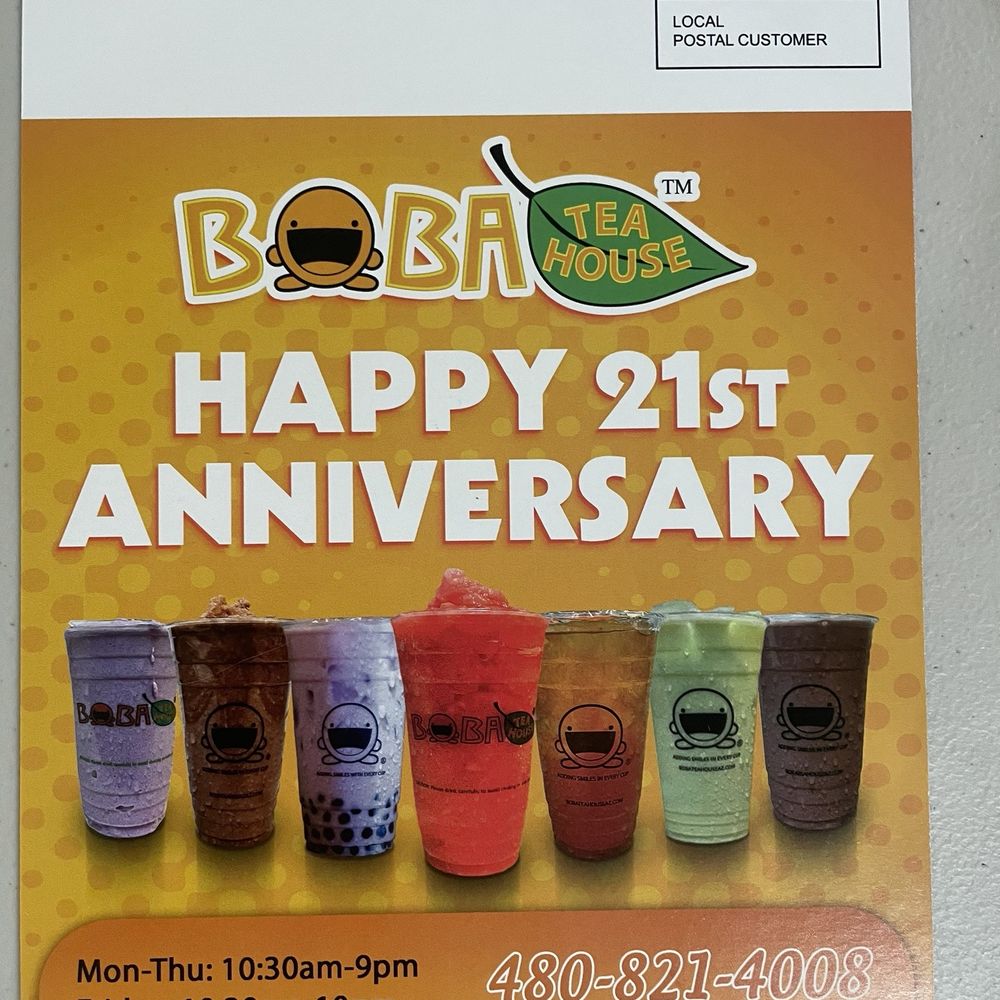 Boba Tea House - BOGO coupons for their 21st anniversary - Coffee & Tea Near Me - Chandler, Arizona Boba Tea House - BOGO coupons for their 21st anniversary - Coffee & Tea Near Me - Chandler, Arizona