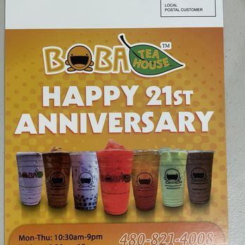 Boba Tea House - BOGO coupons for their 21st anniversary - Coffee & Tea Near Me - Chandler, Arizona Boba Tea House - BOGO coupons for their 21st anniversary - Coffee & Tea Near Me - Chandler, Arizona