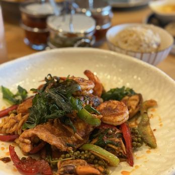 Manon - Spicy seafood dish, forgot name, but it's good! - Thai Near Me - Fullerton, California Manon - Spicy seafood dish, forgot name, but it's good! - Thai Near Me - Fullerton, California